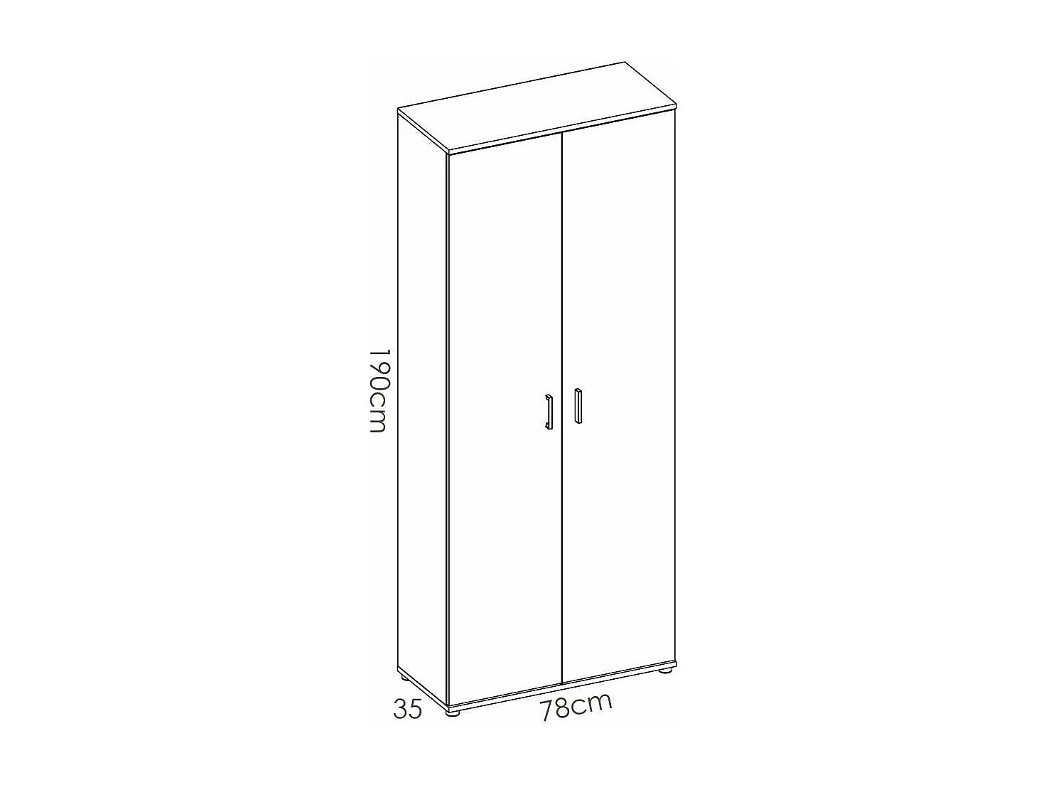 Armario multiusos Diego acabado blanco 2 puertas escobero 78 cm(ancho) 190 cm(altura) 35 c