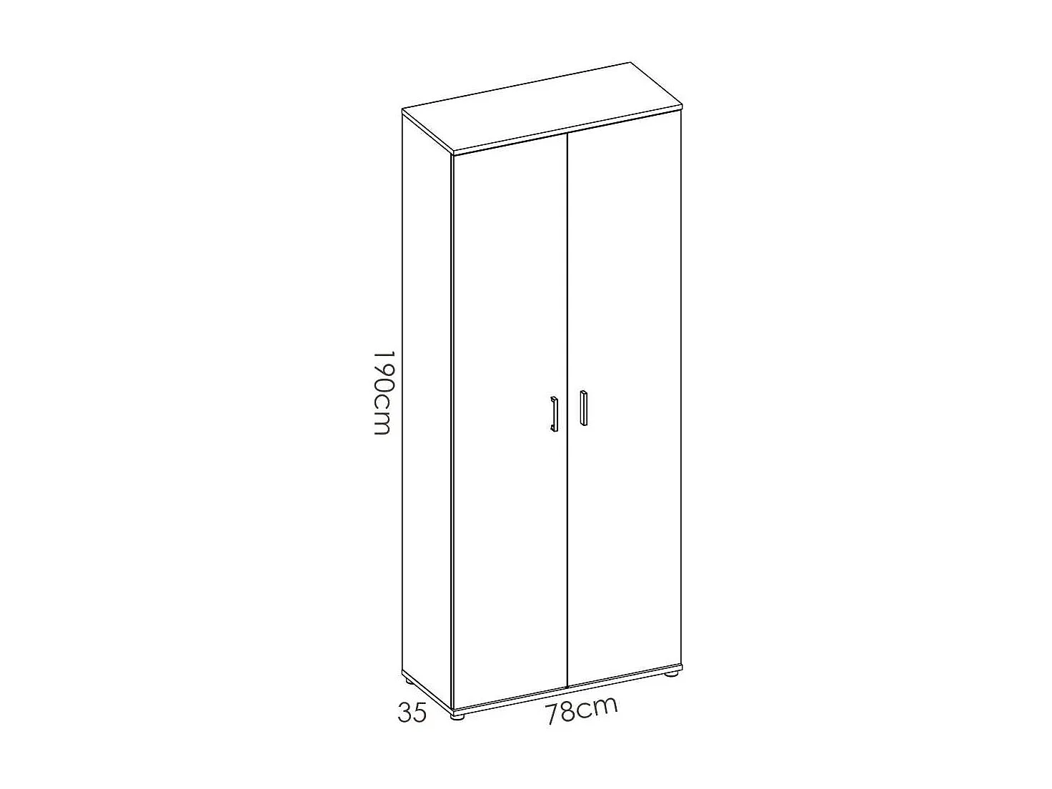 Armario multiusos Diego acabado blanco 2 puertas escobero 78 cm(ancho) 190 cm(altura) 35 c