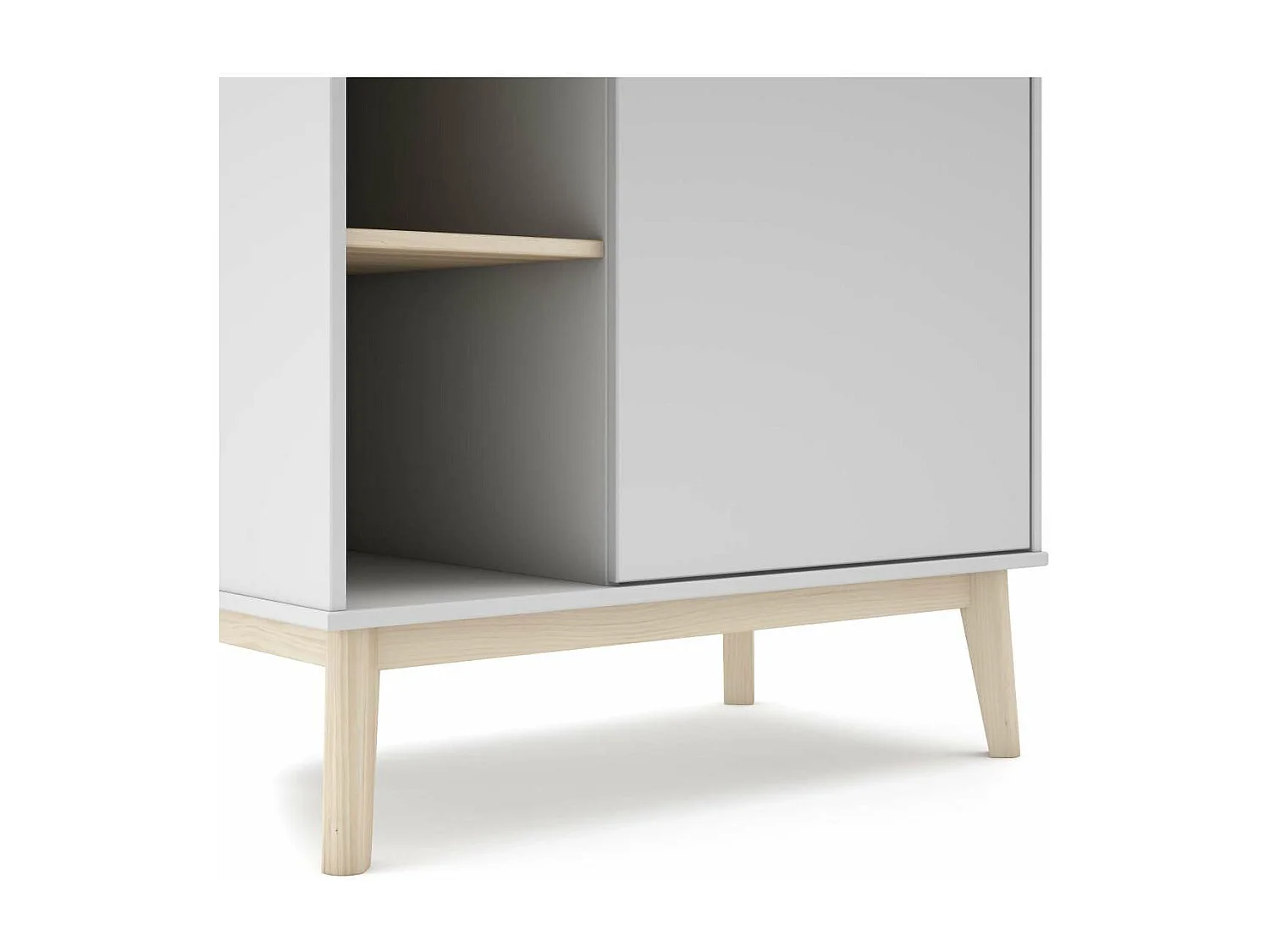 Armario 1 puerta 5 huecos DYLAN acabado blanco/cera blanca, 90cm(Ancho) 52cm(Fondo) 181cm(