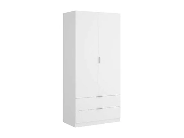 Armario Sabiote 2 puertas abatibles y 2 cajones en blanco 184 cm(alto)81 cm(ancho)52 cm(la