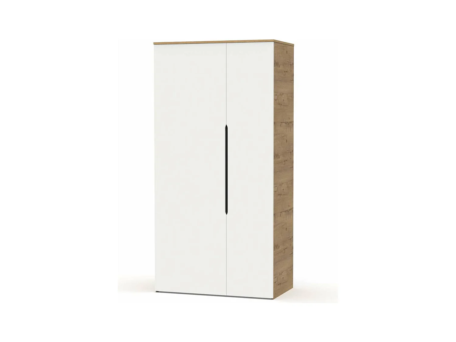Armario ropero 2 puertas abatibles Noa acabado roble gold-blanco, 100cm(ancho) 200cm(altur