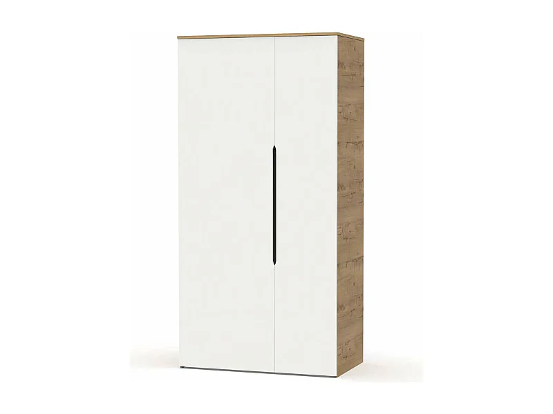 Armario ropero 2 puertas abatibles Noa acabado roble gold-blanco, 100cm(ancho) 200cm(altur