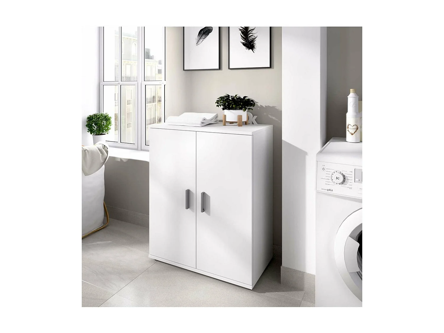 Armario bajo dos puertas Marsella color blanco 61 cm(ancho) 80 cm(altura) 35 cm(fondo)