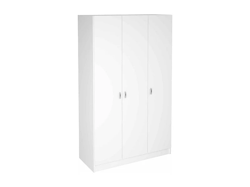 Armario 3 puertas abatibles acabado blanco, 200 cm(alto)128,2 cm(ancho)52 cm(fondo)