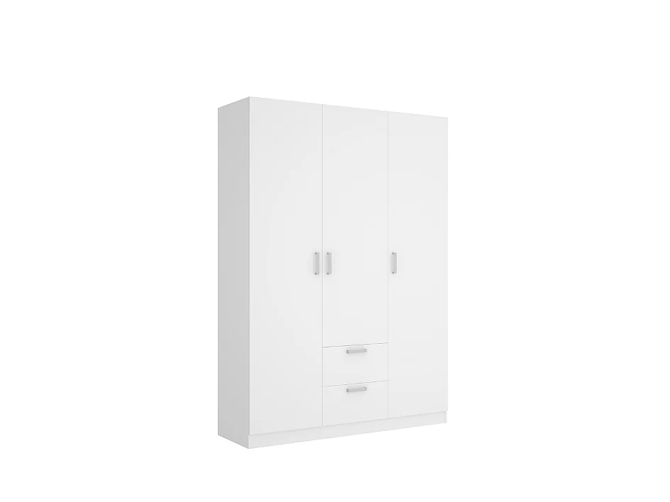 Armario ropero Huesa 3 puertas abatibles en blanco 215 cm(alto)150 cm(ancho)52 cm(largo)