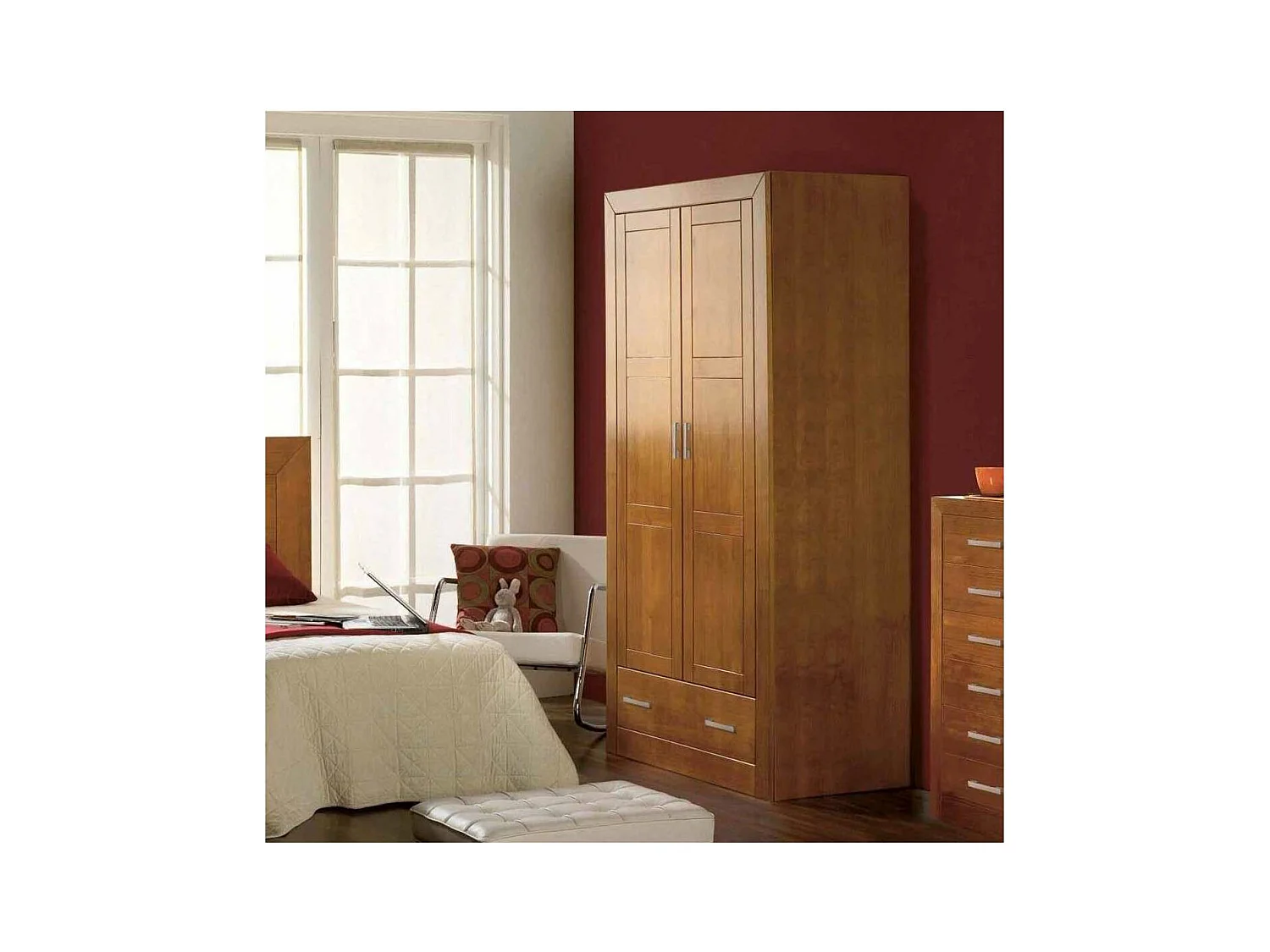 Armario ropero  madera maciza acabado cerezo 200 cm(alto)105 cm(ancho)55 cm(largo)