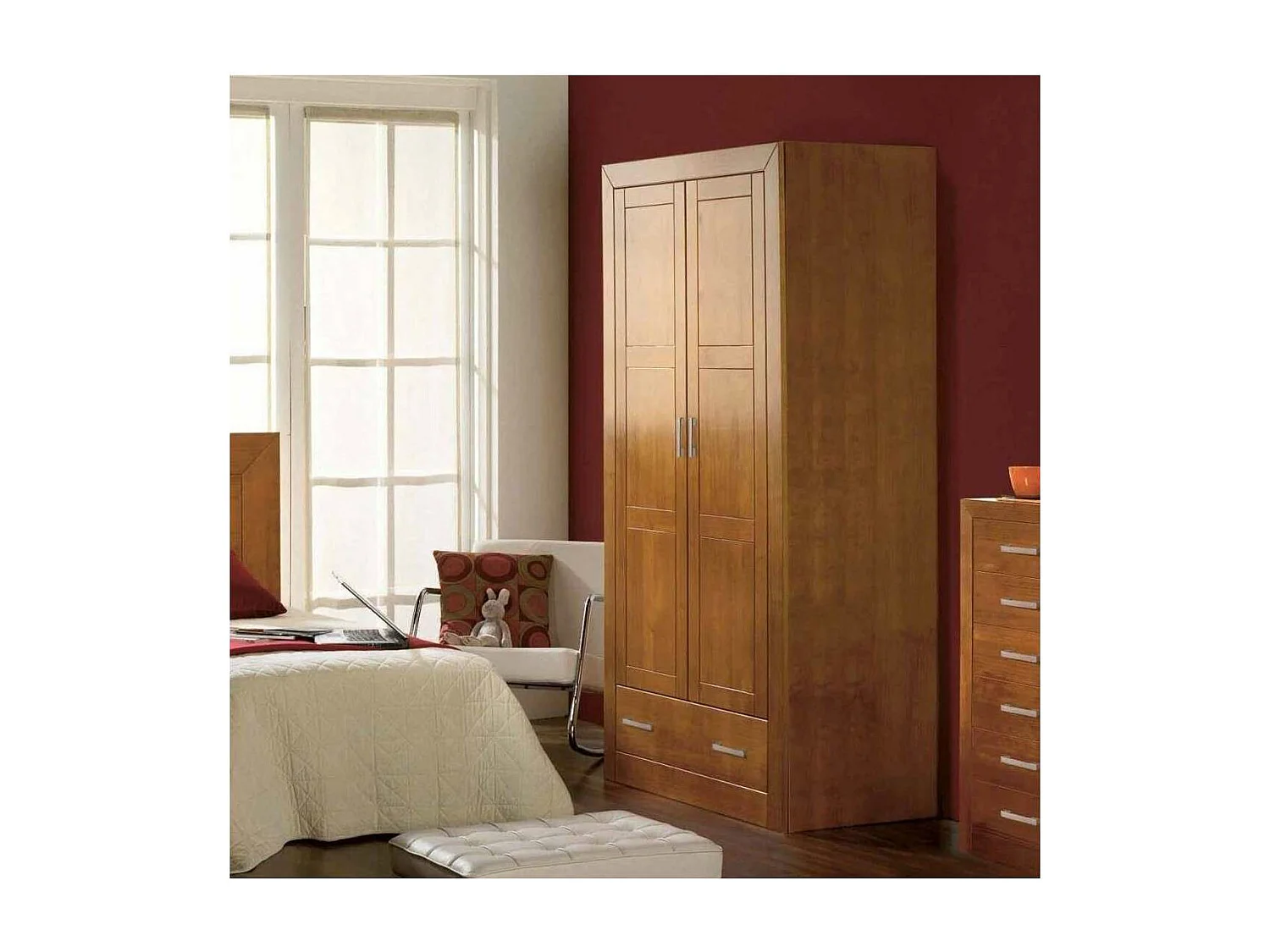 Armario ropero  madera maciza acabado cerezo 200 cm(alto)105 cm(ancho)55 cm(largo)