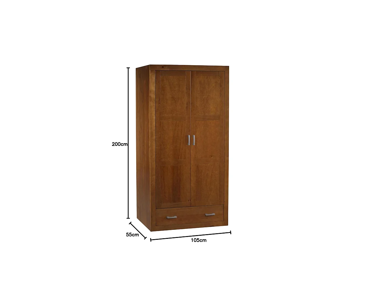 Armario ropero  madera maciza acabado cerezo 200 cm(alto)105 cm(ancho)55 cm(largo)