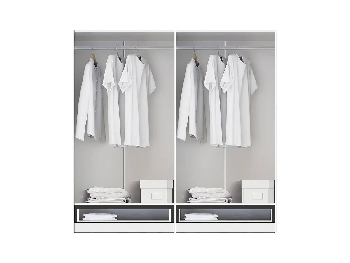 Armario ropero 4 puertas abatibles 2 cajones Lorena acabado roble cambrian, 196cm(alto) 20