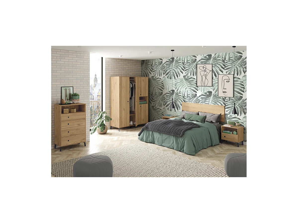 Armario ropero 4 puertas y hueco Camila 200 cm(alto)150 cm(ancho)55 cm(fondo)