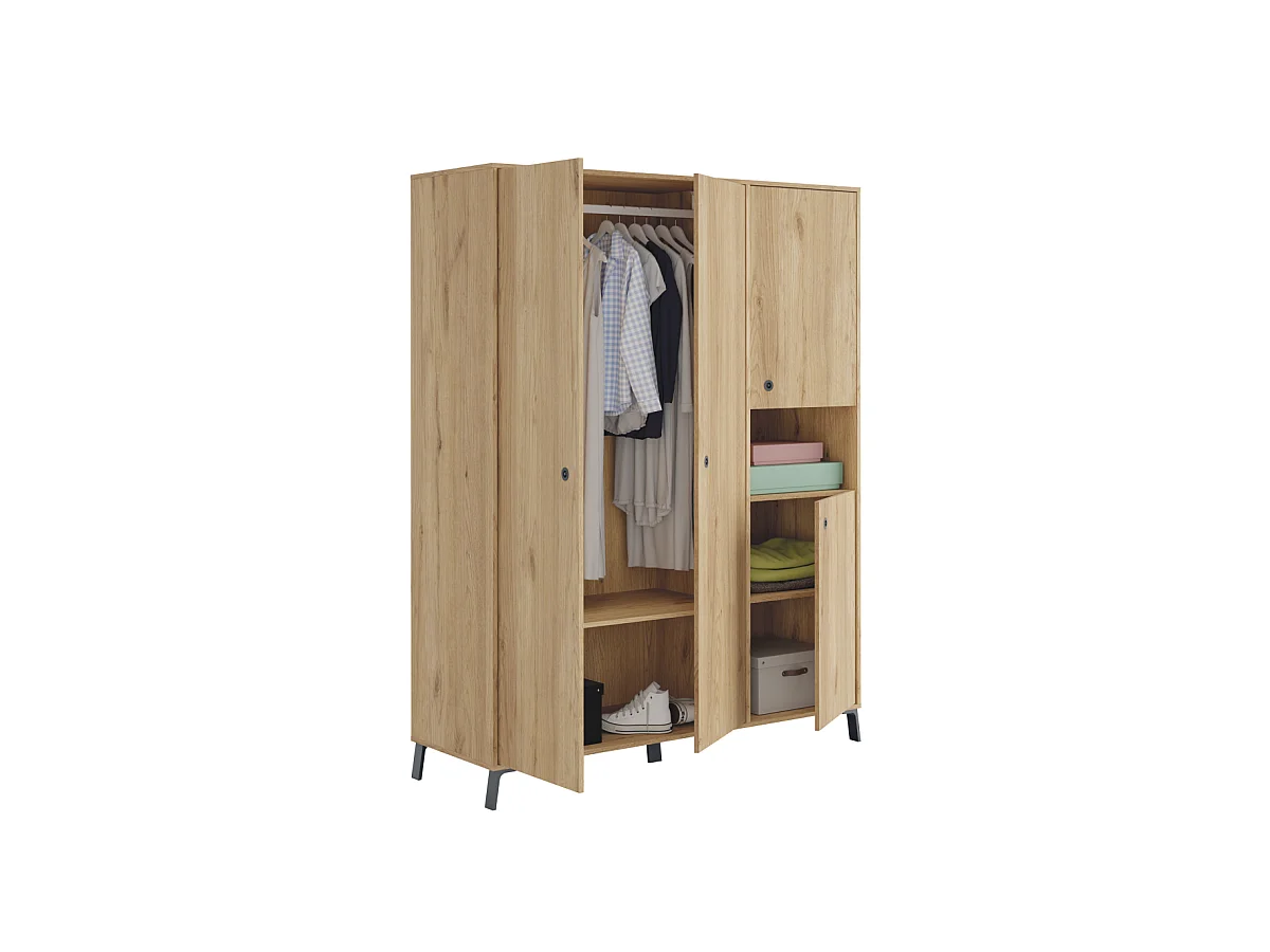 Armario ropero 4 puertas y hueco Camila 200 cm(alto)150 cm(ancho)55 cm(fondo)