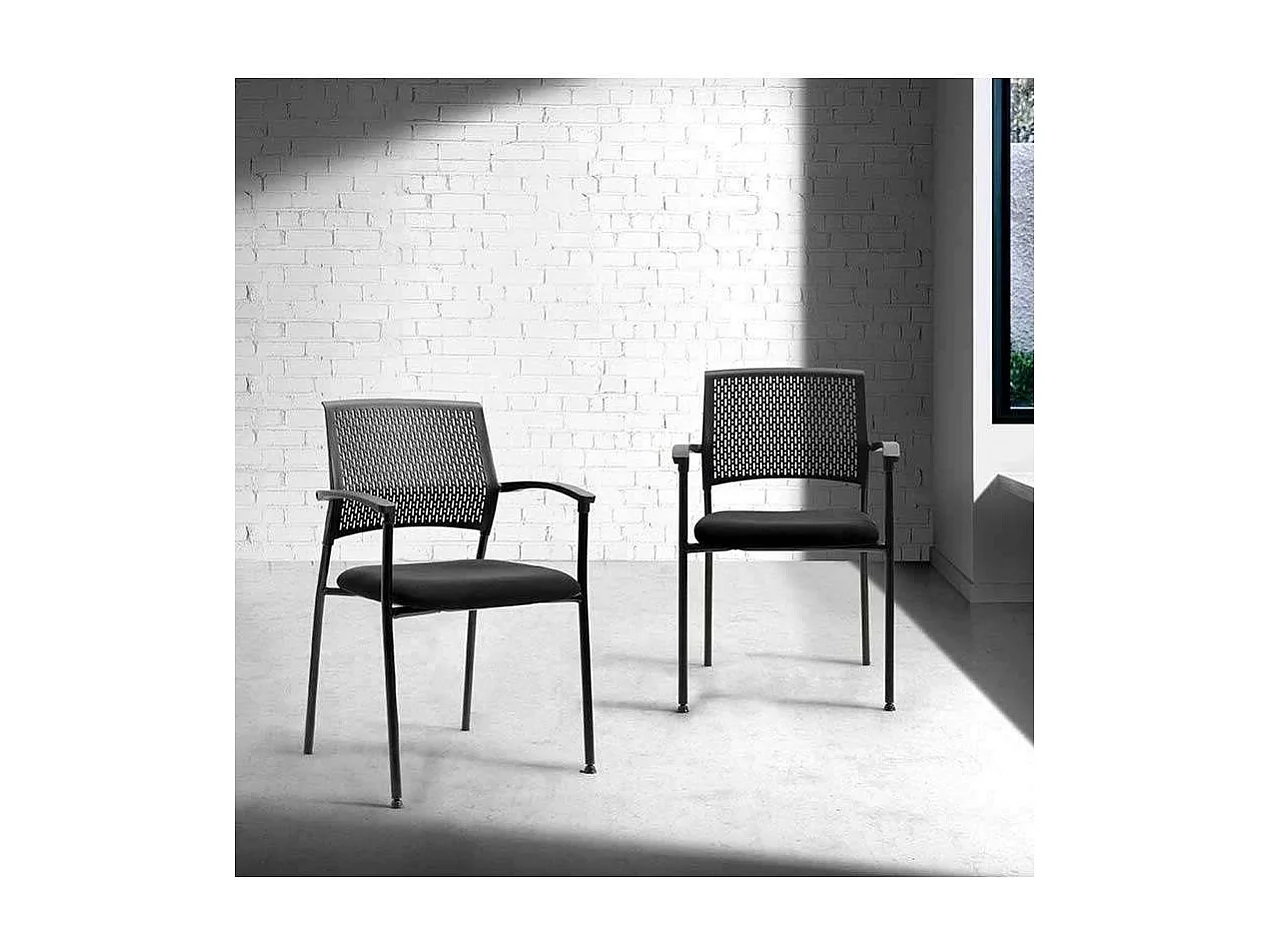 Pack de 4 sillas confidente acabado negro, 55 cm(ancho) 85 cm(altura) 55cm(fondo)