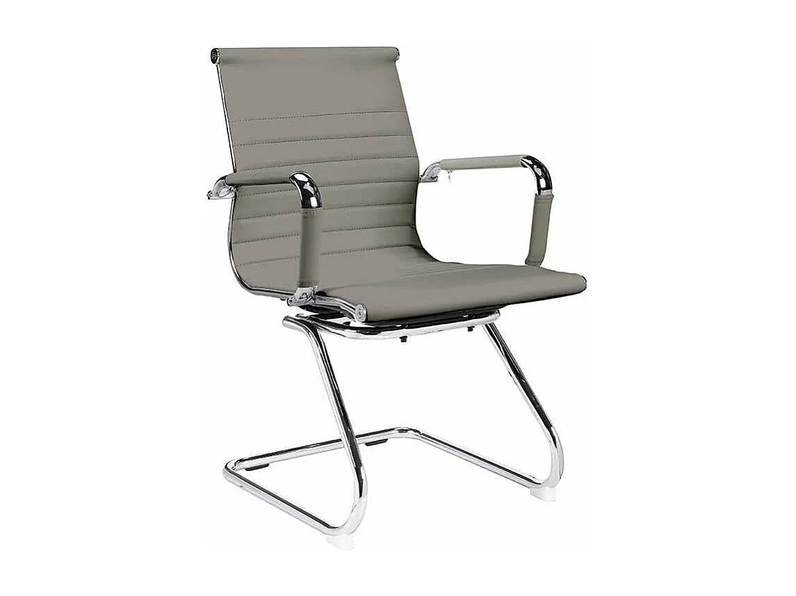 Pack de dos sillas confidente tapizado en piel sintetica gris, 57 cm(ancho) 90 cm(altura)