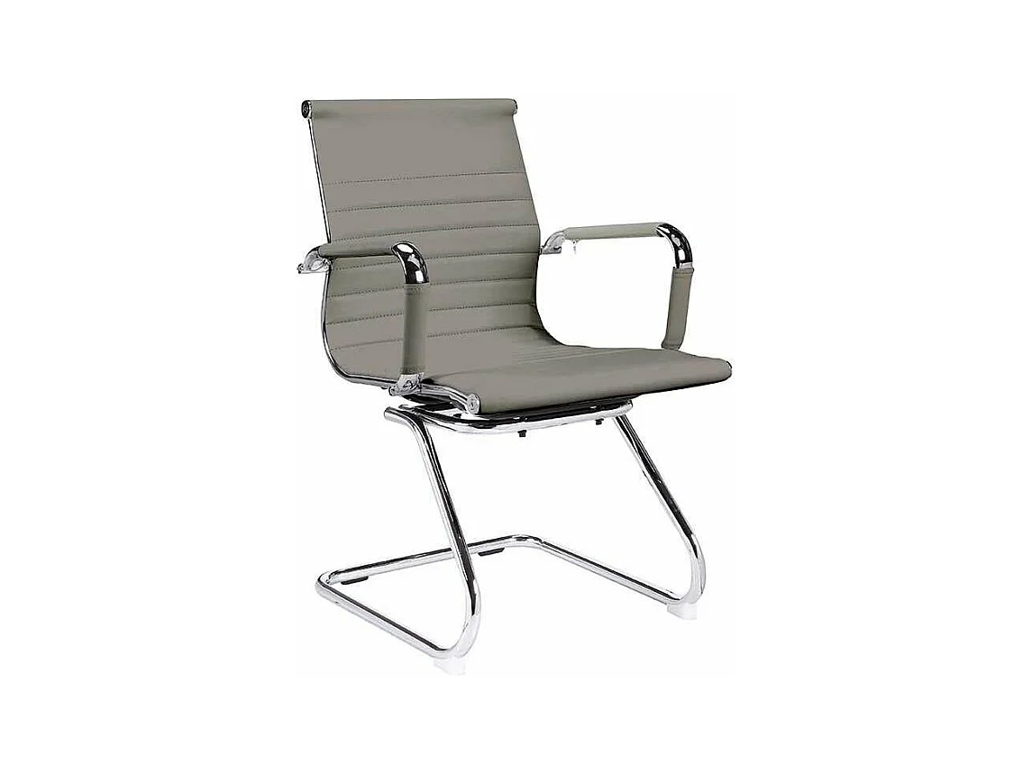 Pack de dos sillas confidente tapizado en piel sintetica gris, 57 cm(ancho) 90 cm(altura)