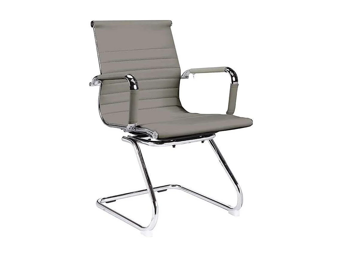 Pack de dos sillas confidente tapizado en piel sintetica gris, 57 cm(ancho) 90 cm(altura)