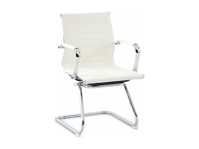 Silla confidente París acabado blanco, Fondo : 60 cm, Ancho: 49 cm, Alto: 89 cm