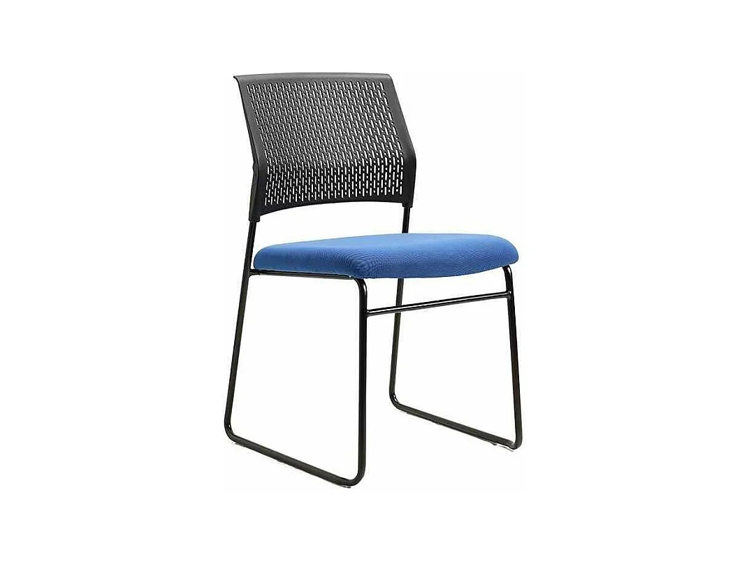 Pack de 4 sillas confidente tapizada en color azul, 56 cm(ancho) 84/94 cm(altura) 58 cm(fo