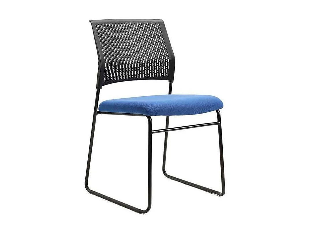 Pack de 4 sillas confidente tapizada en color azul, 56 cm(ancho) 84/94 cm(altura) 58 cm(fo