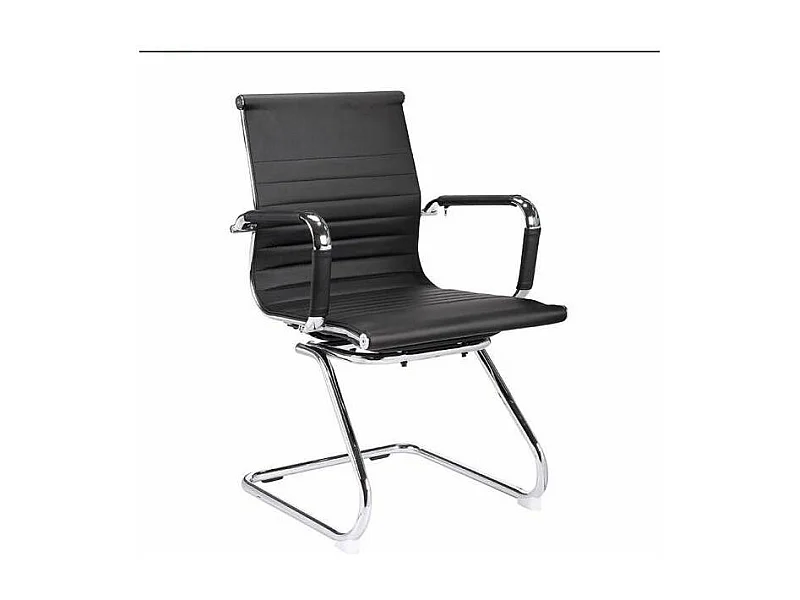 Pack de dos sillas confidente tapizado en piel sintetica negro, 57 cm(ancho) 90 cm(altura)