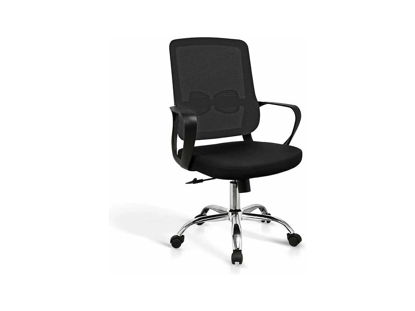 Silla despacho giratoria elevable acabado negro, 60m(ancho) 100/110cm(altura) 61cm(fondo)