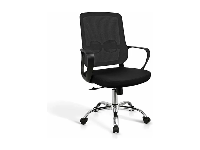 Silla despacho giratoria elevable acabado negro, 60m(ancho) 100/110cm(altura) 61cm(fondo)