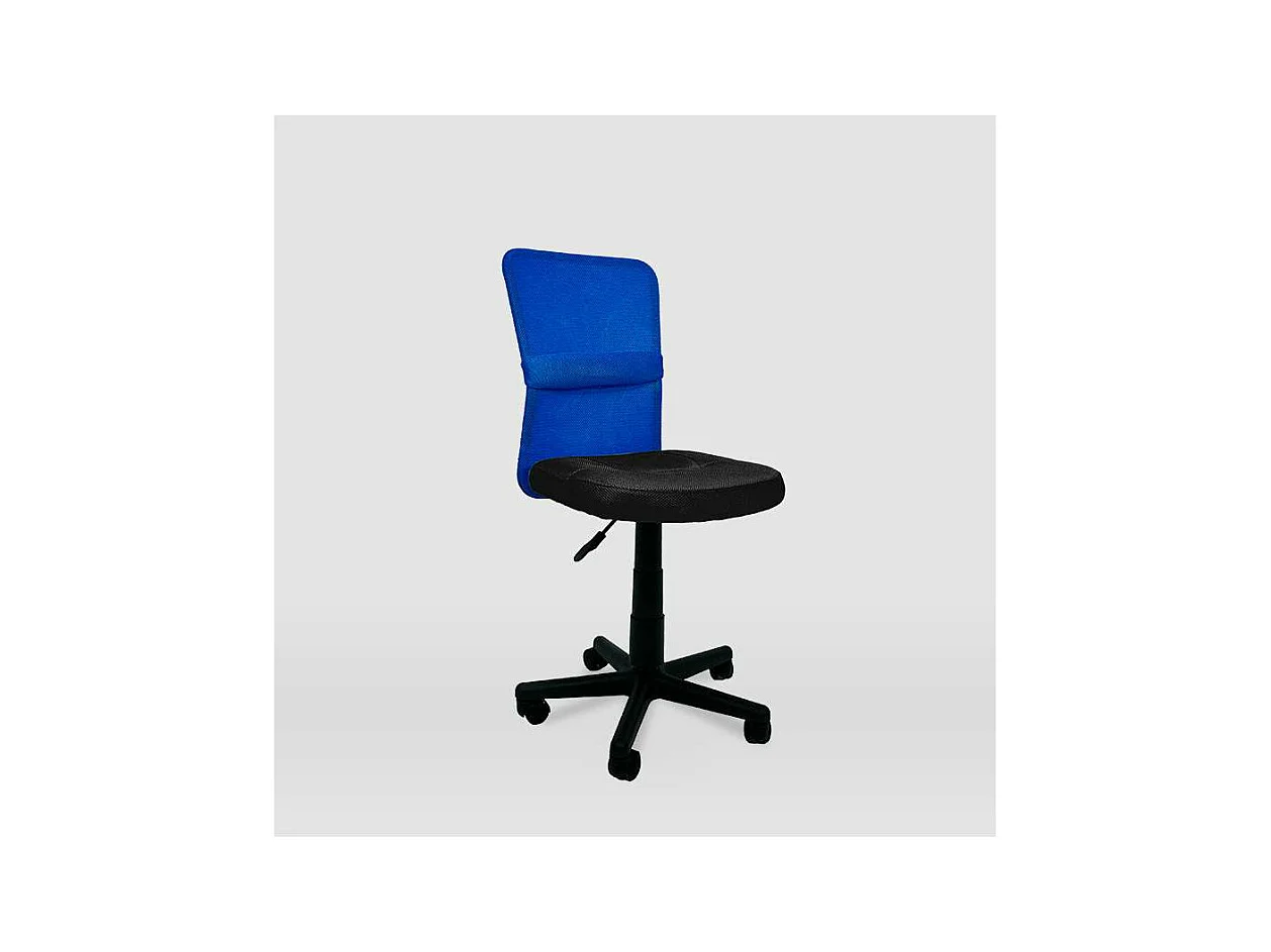 Silla de oficina Alba acabado negro/azul. Alto: 83.5-95.5cm Ancho: 55cm Fondo: 55cm.