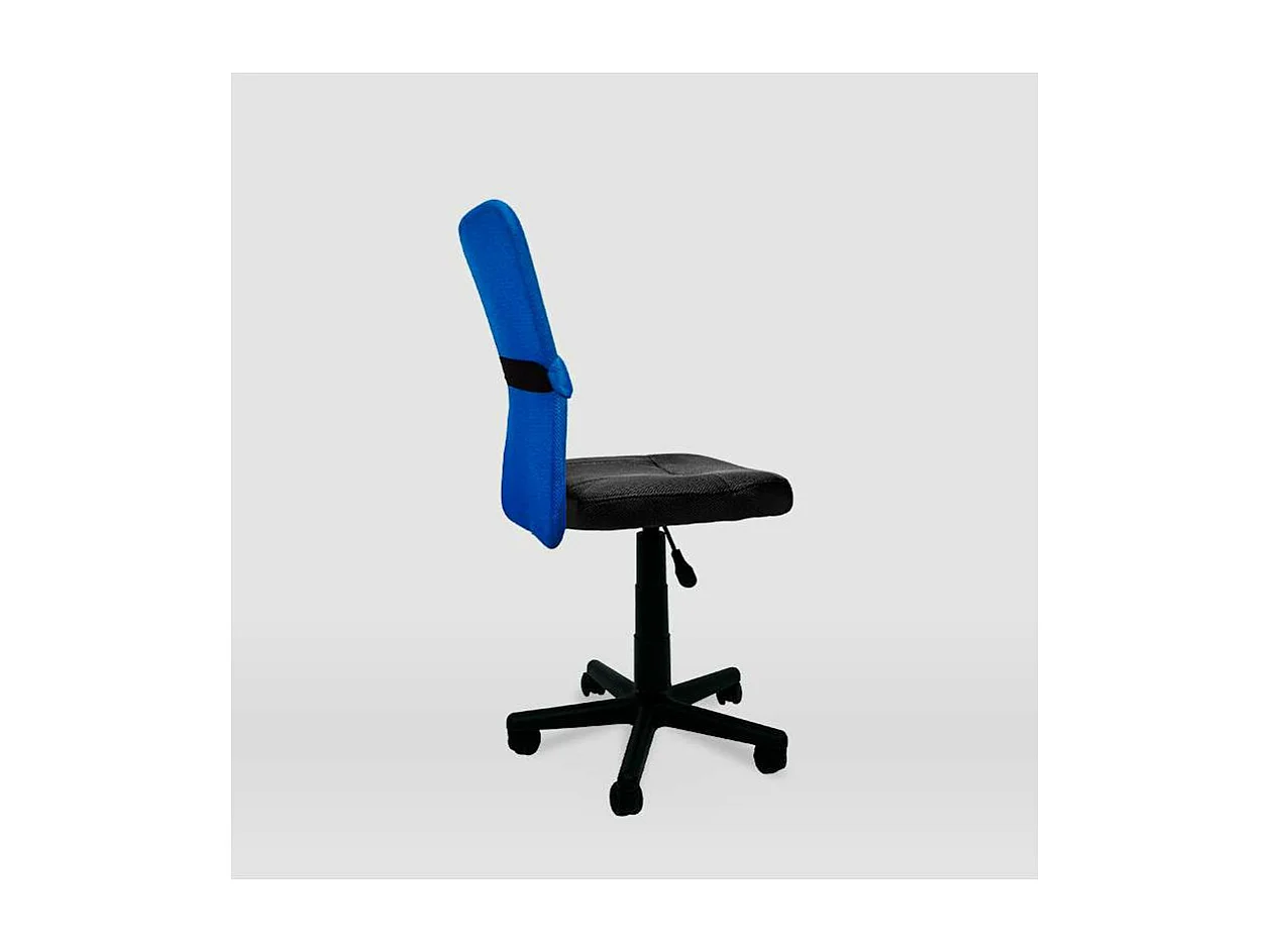 Silla de oficina Alba acabado negro/azul. Alto: 83.5-95.5cm Ancho: 55cm Fondo: 55cm.