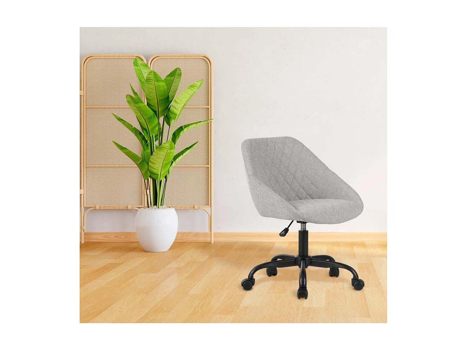 Silla despacho giratoria elevable acabado gris claro, 58m(ancho) 74/84cm(altura) 60cm(fond