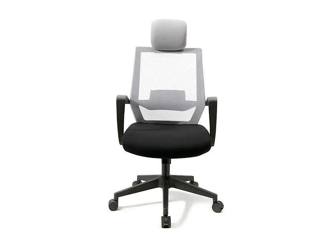 Silla despacho giratoria elevable acabado negro/gris 63 cm(ancho) 117-124 cm(altura) 51cm(