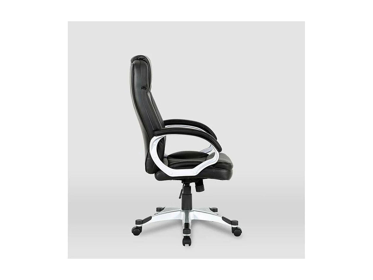 Silla de oficina Elisabeth en piel sintética negra. Alto: 115.5/125.5cm Ancho: 64.5cm Fon