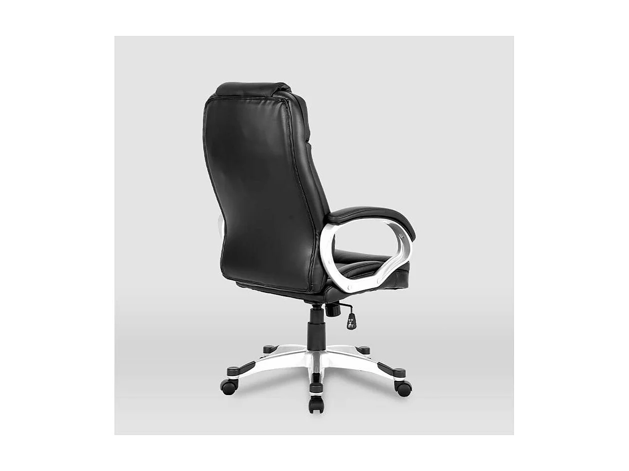 Silla de oficina Elisabeth en piel sintética negra. Alto: 115.5/125.5cm Ancho: 64.5cm Fon