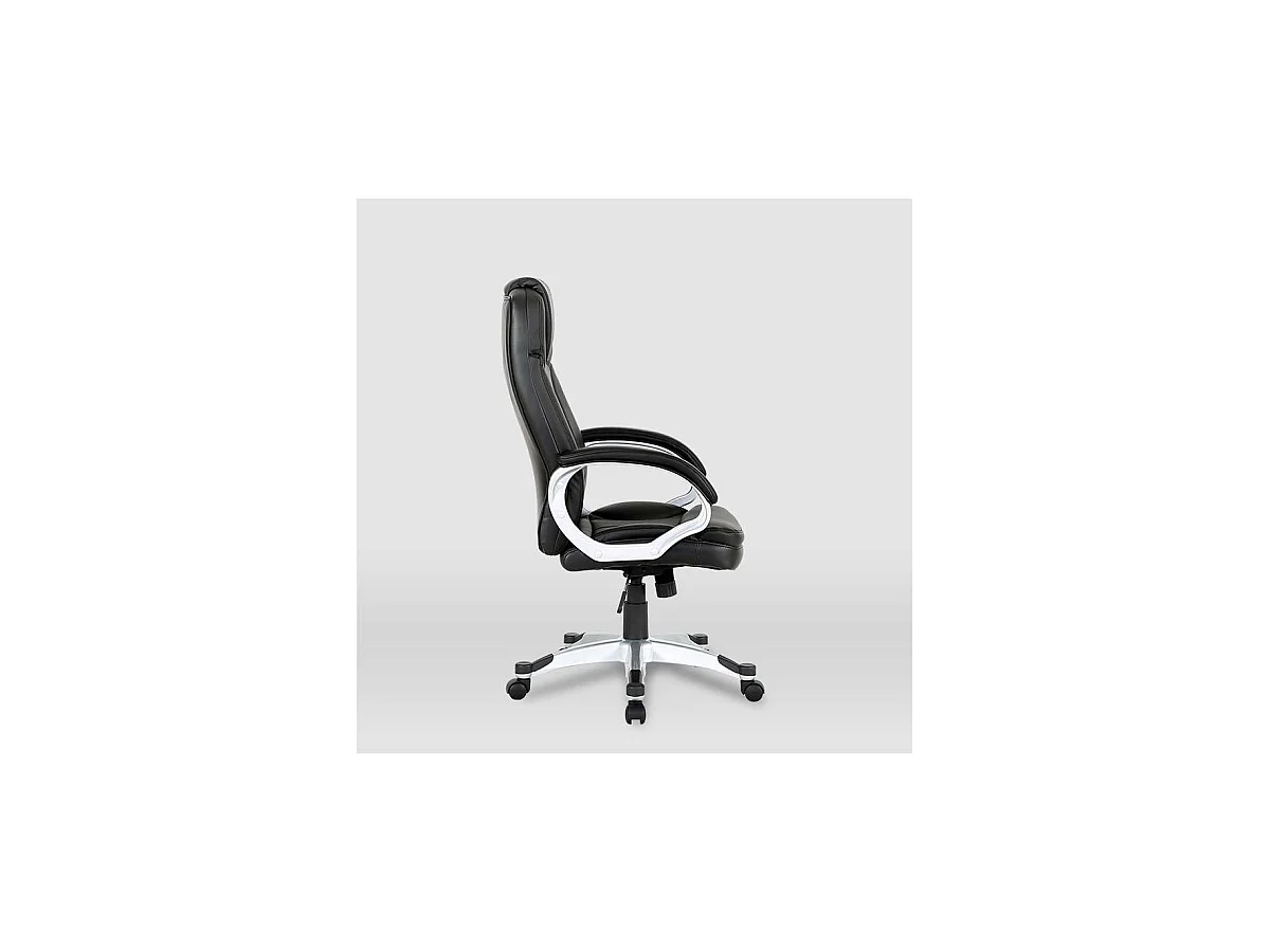 Silla de oficina Elisabeth en piel sintética negra. Alto: 115.5/125.5cm Ancho: 64.5cm Fon