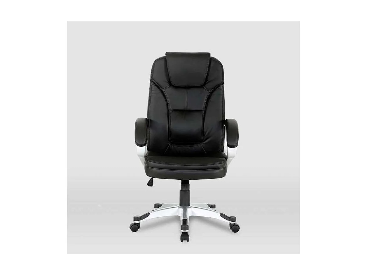 Silla de oficina Elisabeth en piel sintética negra. Alto: 115.5/125.5cm Ancho: 64.5cm Fon