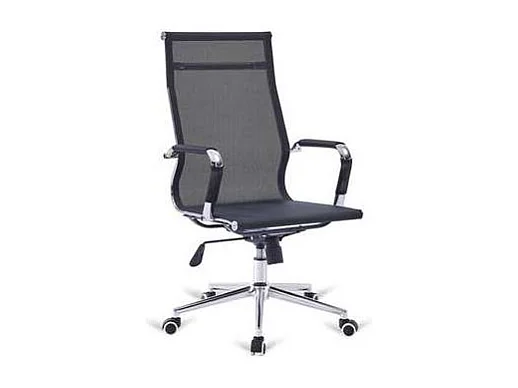Silla de oficina Niza alta con malla, altura regulable acabado en negro. 54cm(ancho ) 101/