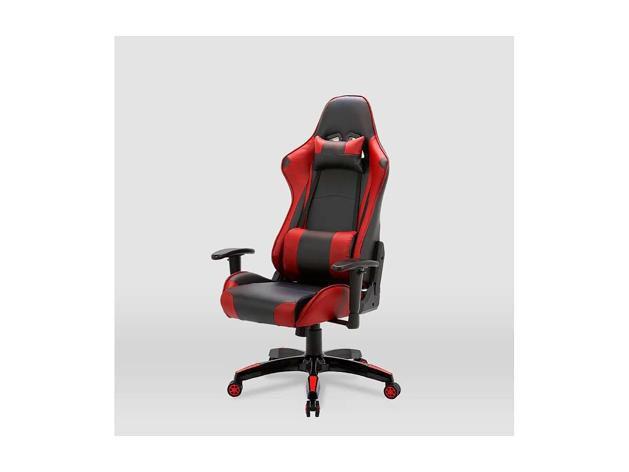 Silla gaming Regina tapizada en piel sintética negro/rojo, 126.5/133.5cm(alto) 70.5cm(anc