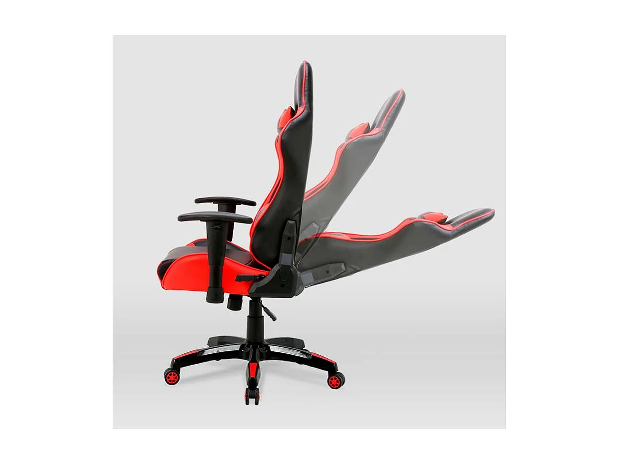 Silla gaming Regina tapizada en piel sintética negro/rojo, 126.5/133.5cm(alto) 70.5cm(anc