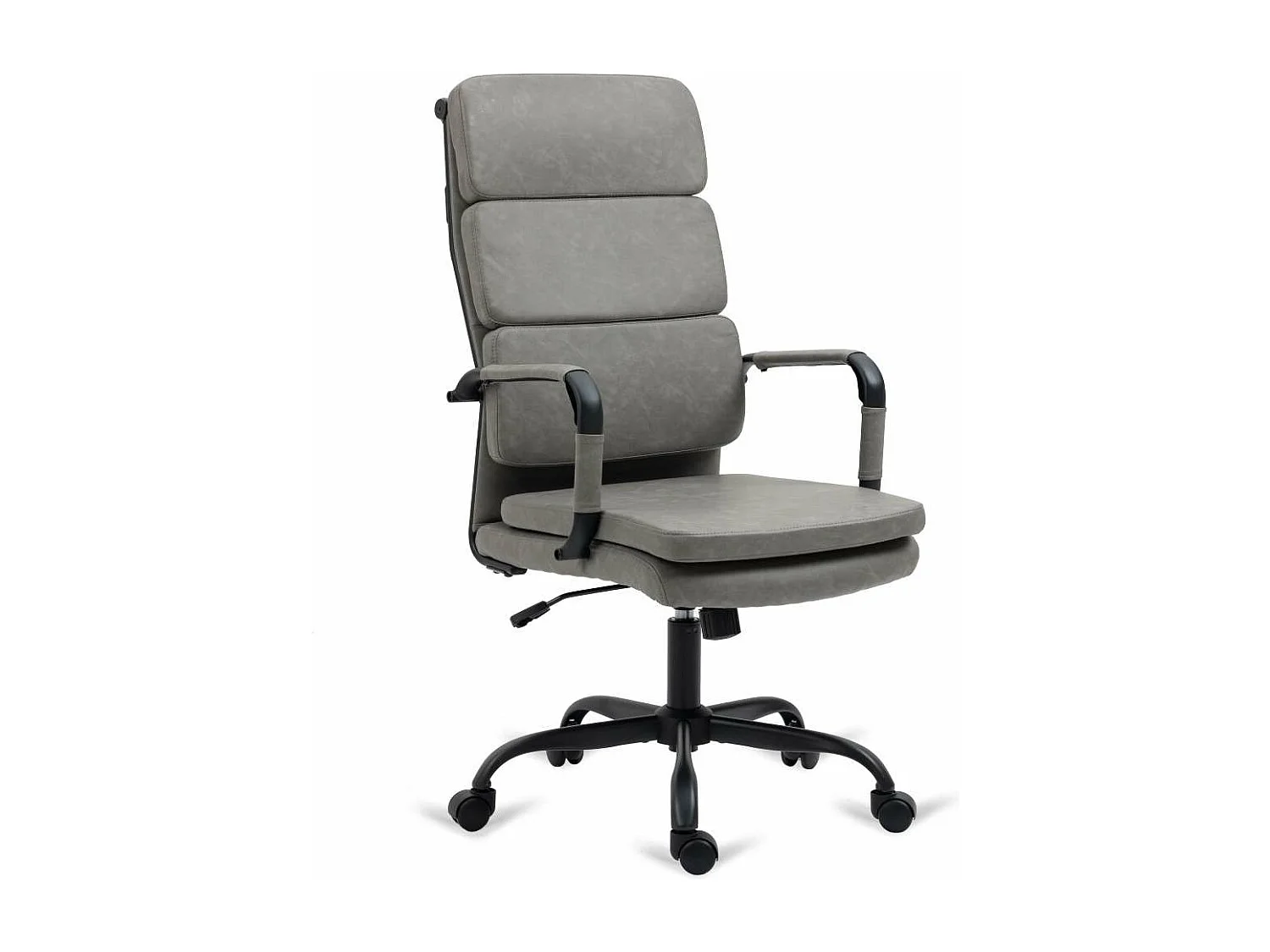 Silla de oficina Bezos altura regulable acabado en polipiel gris. 53m(ancho ) 105/115cm(al