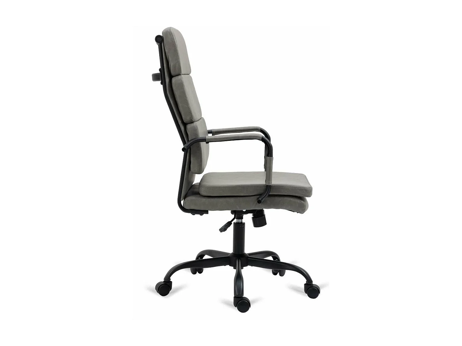 Silla de oficina Bezos altura regulable acabado en polipiel gris. 53m(ancho ) 105/115cm(al