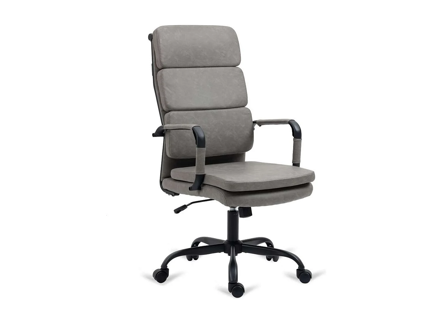 Silla de oficina Bezos altura regulable acabado en polipiel gris. 53m(ancho ) 105/115cm(al