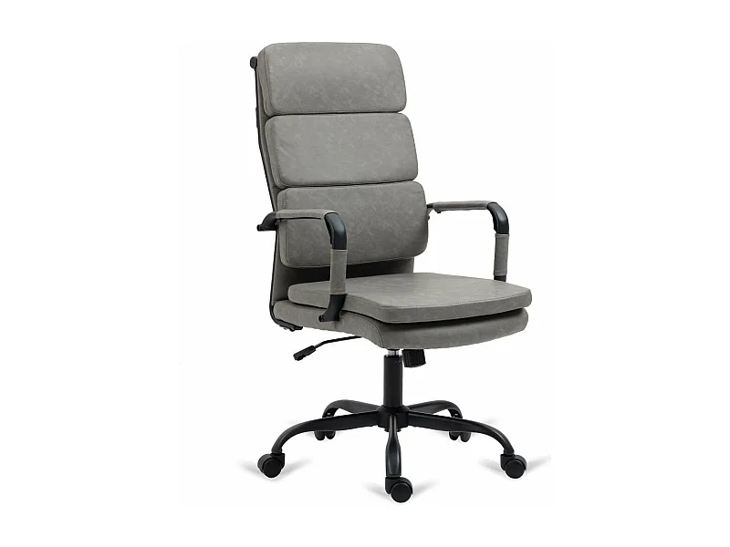 Silla de oficina Bezos altura regulable acabado en polipiel gris. 53m(ancho ) 105/115cm(al