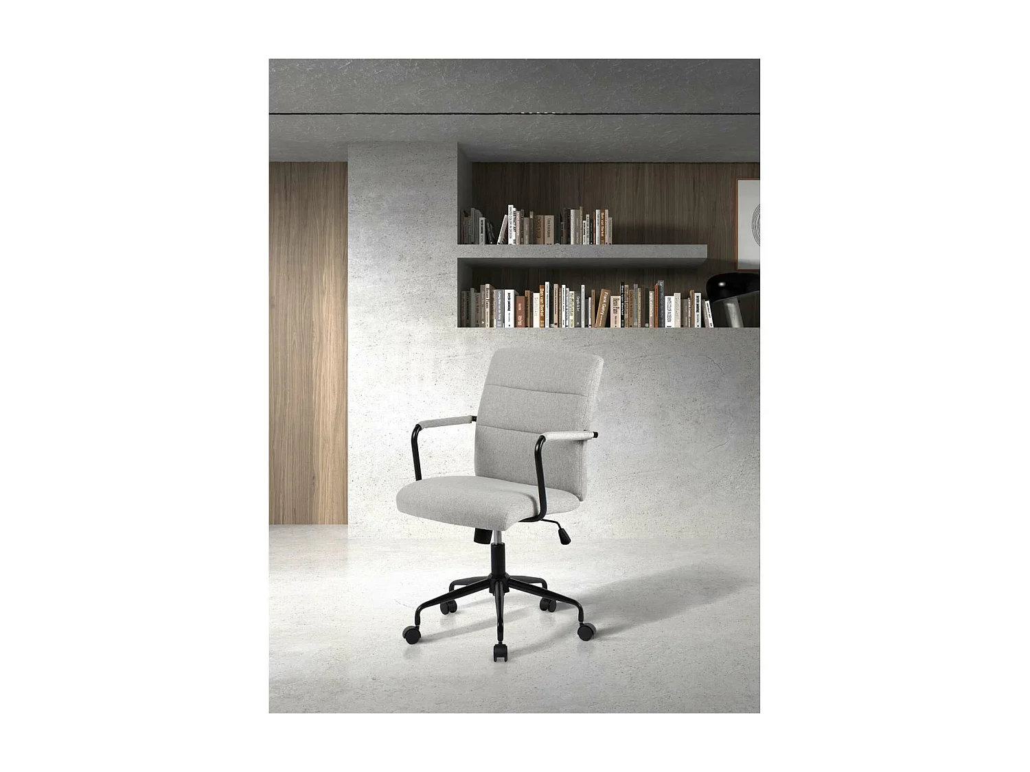 Silla despacho giratoria elevable acabado gris, 64m(ancho) 91/99cm(altura) 70cm(fondo)