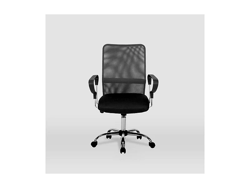 Silla despacho giratoria Helena tapizada en tejido transpirable gris, 86/96cm(alto) 59cm(a