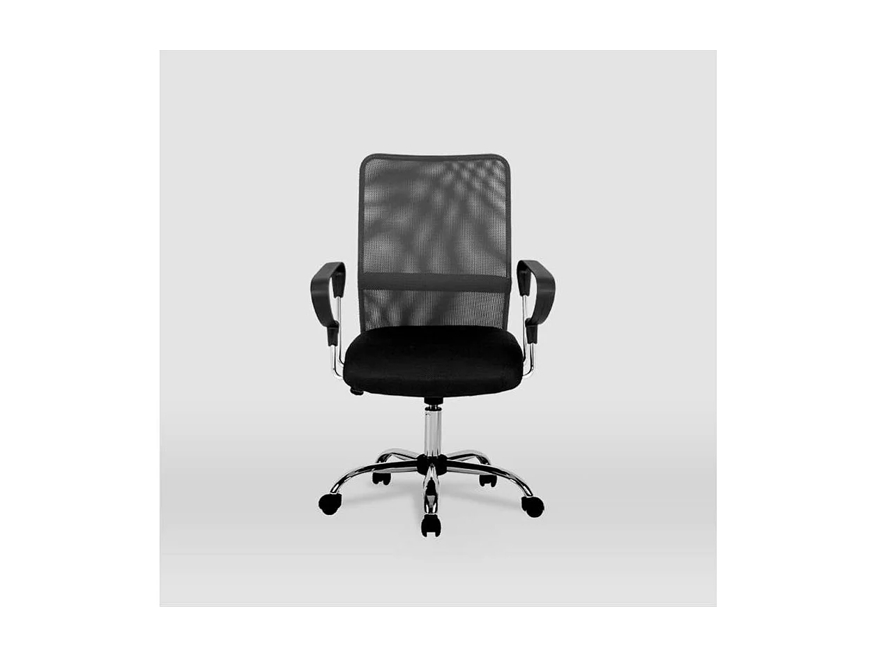 Silla despacho giratoria Helena tapizada en tejido transpirable gris, 86/96cm(alto) 59cm(a