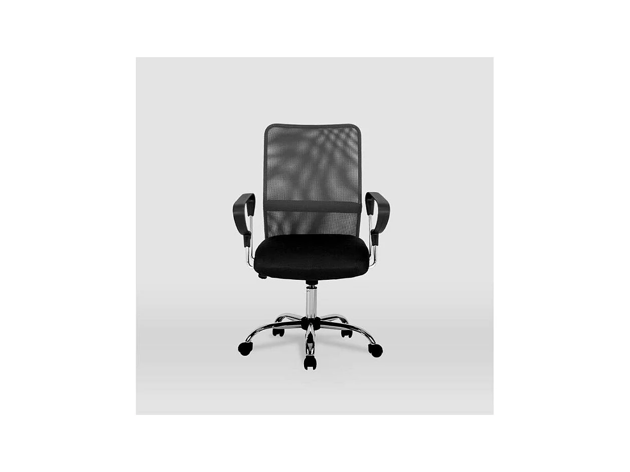 Silla despacho giratoria Helena tapizada en tejido transpirable gris, 86/96cm(alto) 59cm(a