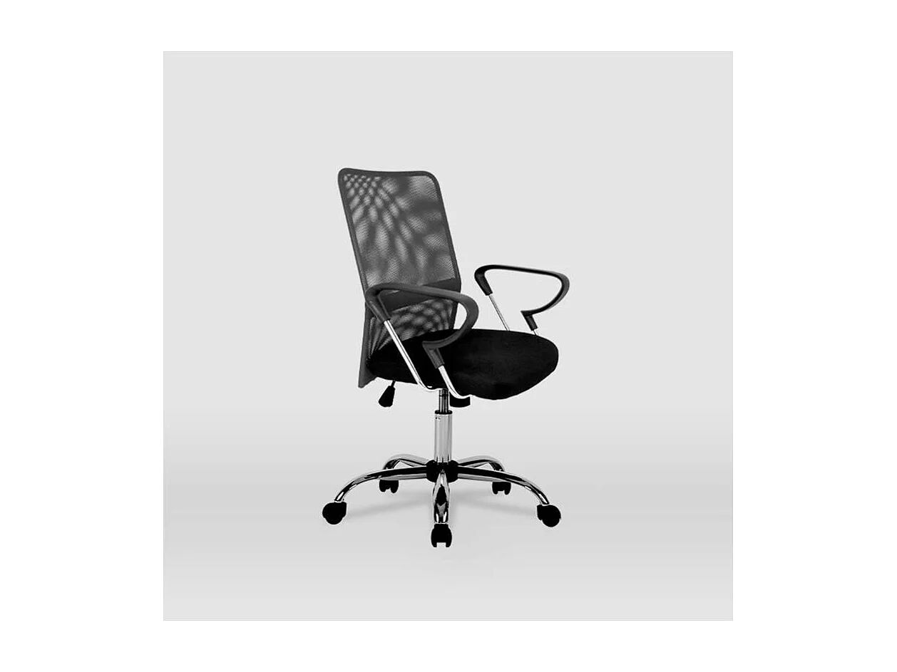 Silla despacho giratoria Helena tapizada en tejido transpirable gris, 86/96cm(alto) 59cm(a