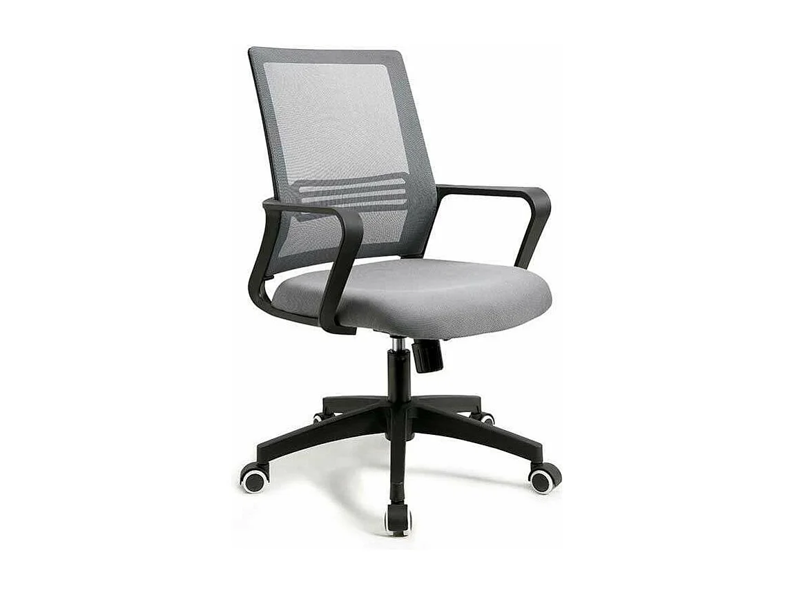 Silla despacho de diseño moderno, giratoria, elevable acabado gris, 113-123 cm(alto)60 cm