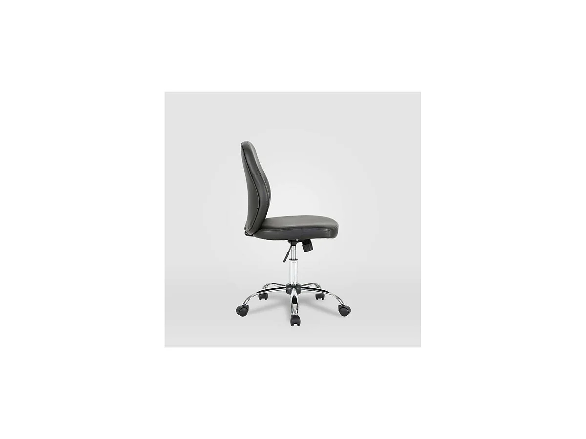 Silla de oficina Estela en piel sintética negra. Alto: 90.5-100.5cm Ancho: 45, Fondo: 56.