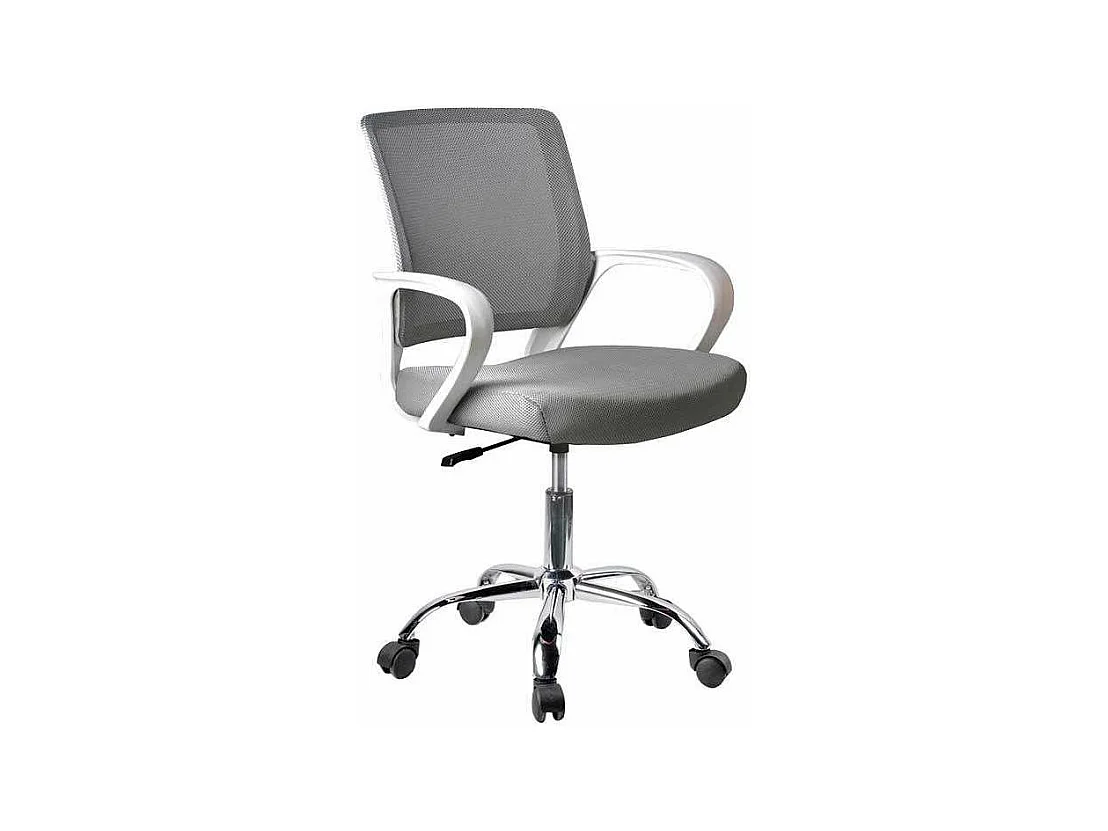 Silla despacho de diseño moderno giratoria elevable acabado gris, 53 cm(ancho) 79/91 cm(a