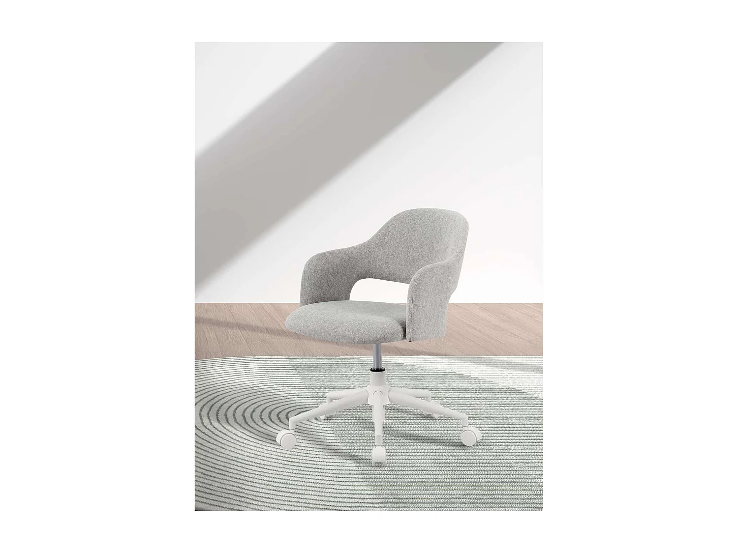 Silla despacho giratoria elevable acabado gris, 58m(ancho) 71/81cm(altura) 58cm(fondo)