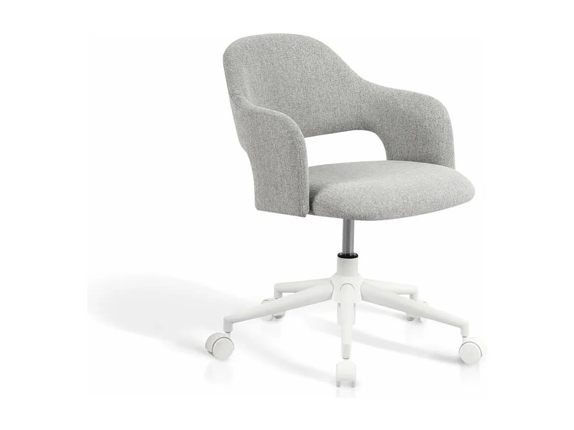 Silla despacho giratoria elevable acabado gris, 58m(ancho) 71/81cm(altura) 58cm(fondo)